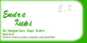 endre kupi business card